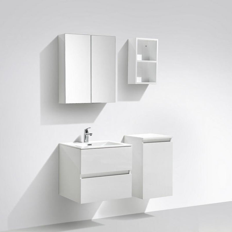 Mobile bagno design simple vasque SIENA larghezza 60 cm, bianco Lacato é - Il Mondo del Bagno