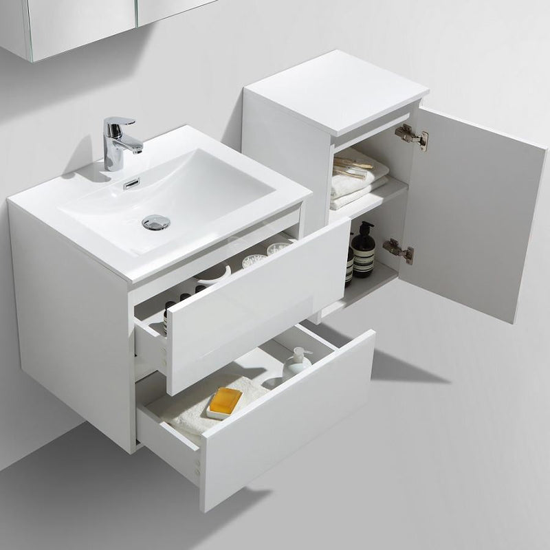 Mobile bagno design simple vasque SIENA larghezza 60 cm, bianco Lacato é - Il Mondo del Bagno