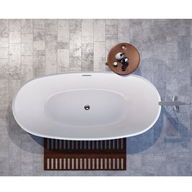 Vasca centro stanza ovale DENVER bianca - Vasca freestanding - Mondo del bagno