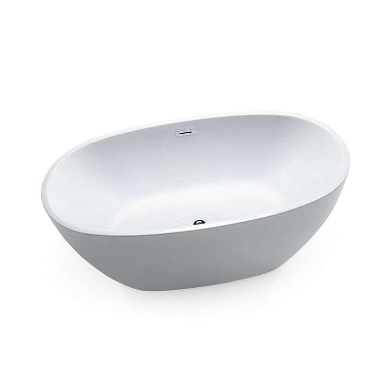 Vasca freestanding ovale moderna DENVER blanche vue de trois quart