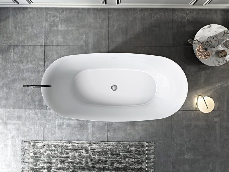 Vasca centro stanza ovale PALMA bianca lucida o opaca - VAasca freestanding - Mondo del bagno