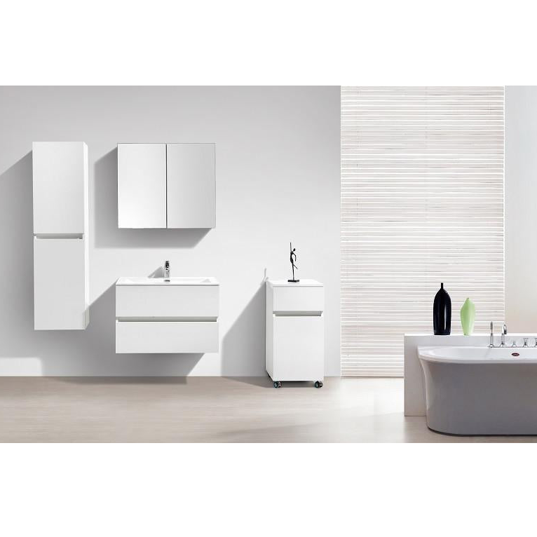 Mobile bagno singolo lavabo SIENA 80 cm - laccato bianco