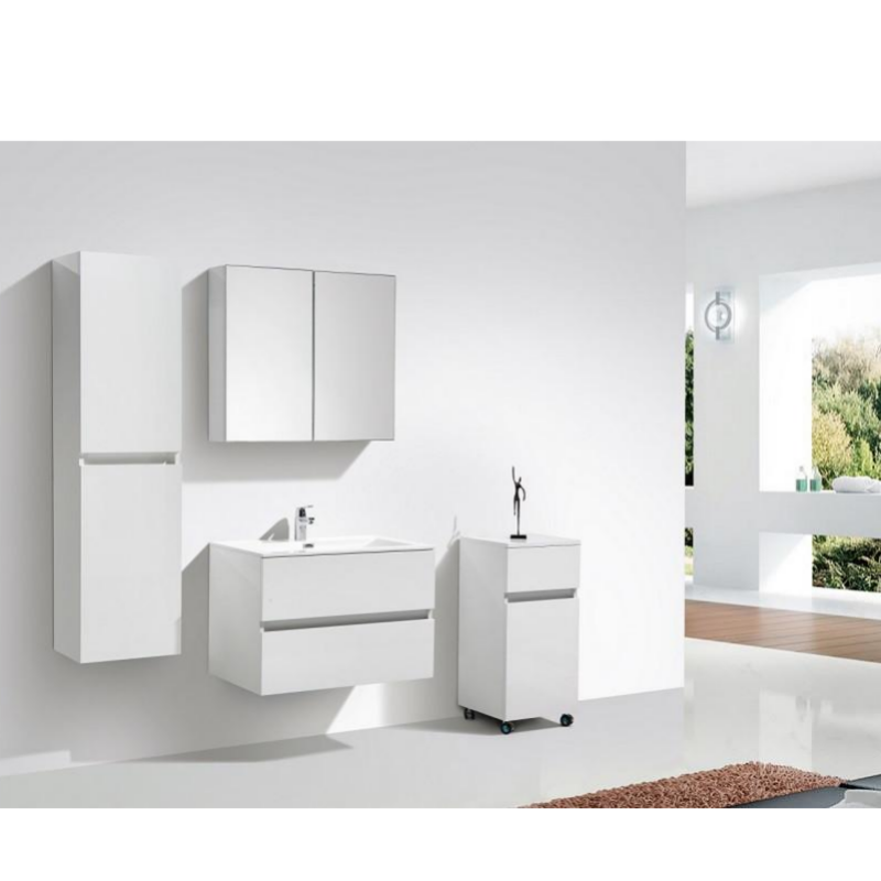 Mobile bagno singolo lavabo SIENA 80 cm - laccato bianco