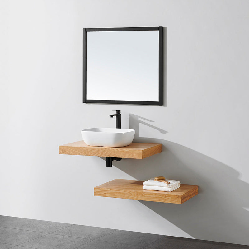 Top per lavabo da appoggio TOP finitura legno melaminato rovere chiaro - Mondo del Bagno | 80 x 46 cm