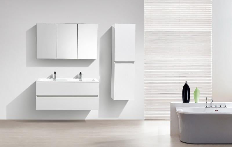 Armadio de toilette bloco specchio SIENA larghezza 120 cm, bianco Lacato é - Il Mondo del Bagno