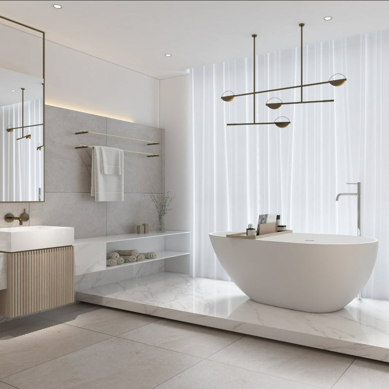 Vasca freestanding HELSINKI ovale in Solid Surface - Mondo del Bagno