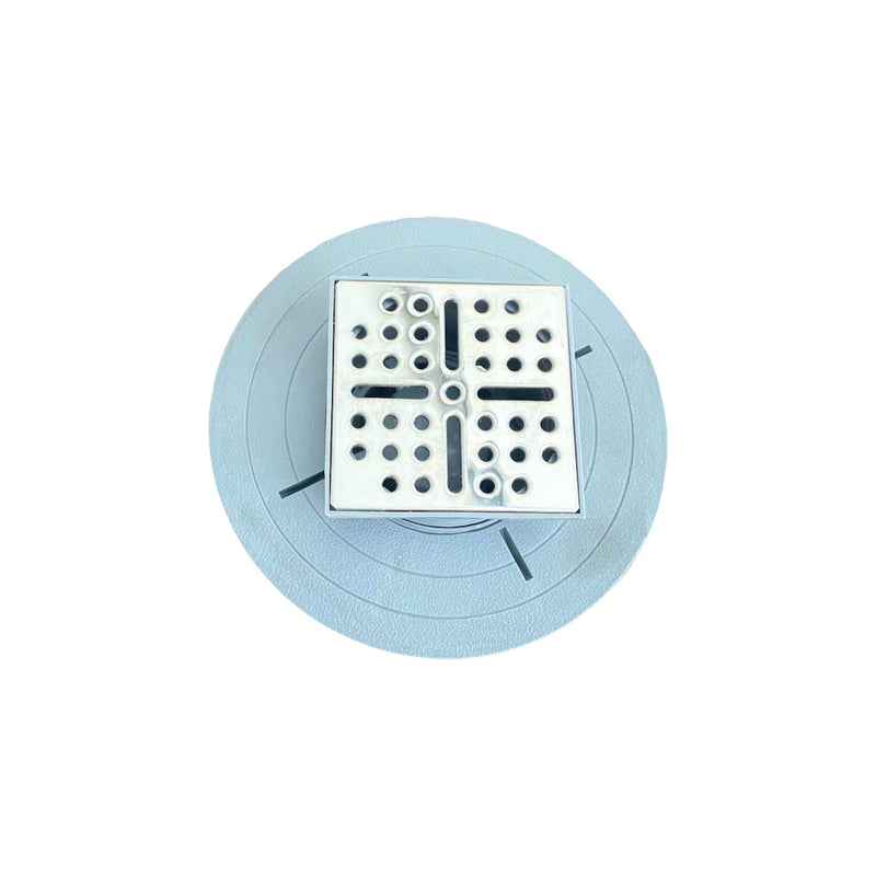 Piletta di scarico verticale DINO per piatto doccia piastrallabile Ø90 con griglia in acciaio inox - Mondo del Bagno