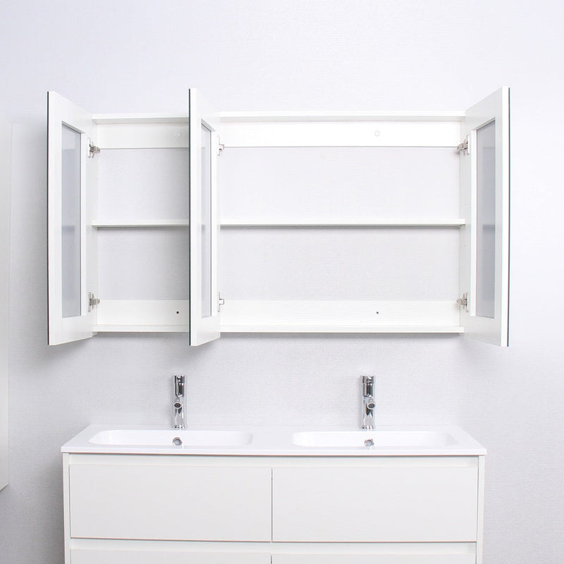 Armadietto da bagno a specchio FORTINA 120 cm - bianco