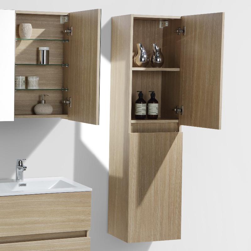Grande armoire de rangement SIENA hauteur 150 cm, chêne clair - Le Monde du Bain