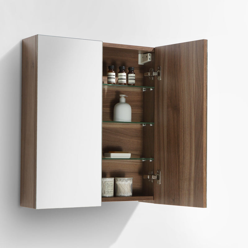 Armoire de toilette bloc-miroir SIENA largeur 60 cm, noyer - Le Monde du Bain