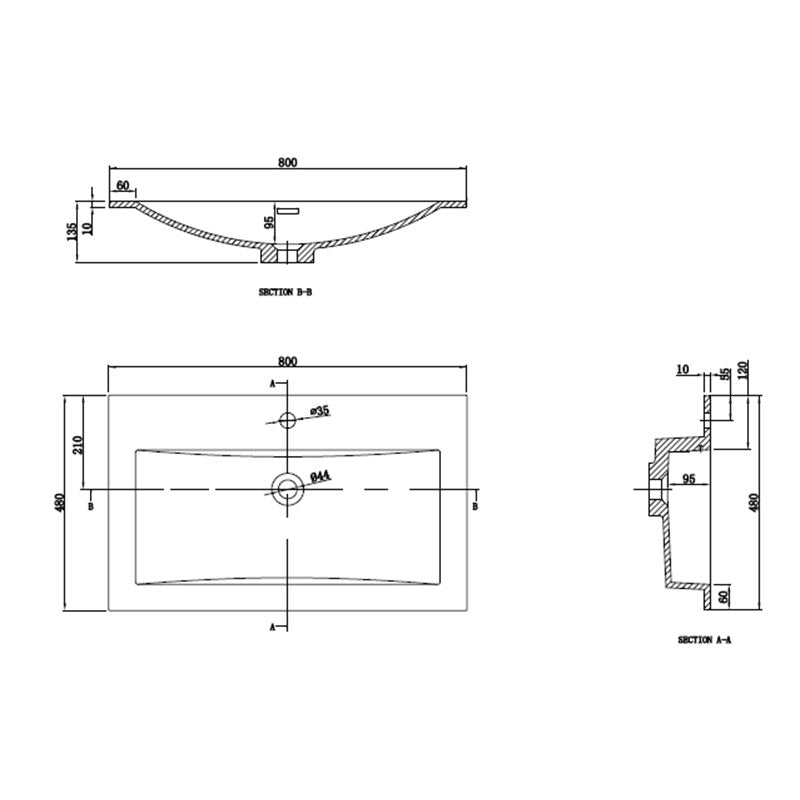 Meuble salle de bain design simple vasque SIENA largeur 80 cm, chêne clair - Le Monde du Bain