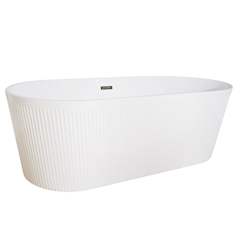 Vista laterale Vasca freestanding ovale CORBIN bianca