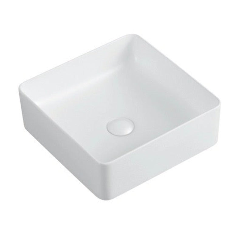 Lavabo da appoggio quadrato in ceramica RIVA biaco opaco 36,5 cm - Mondo del Bagno