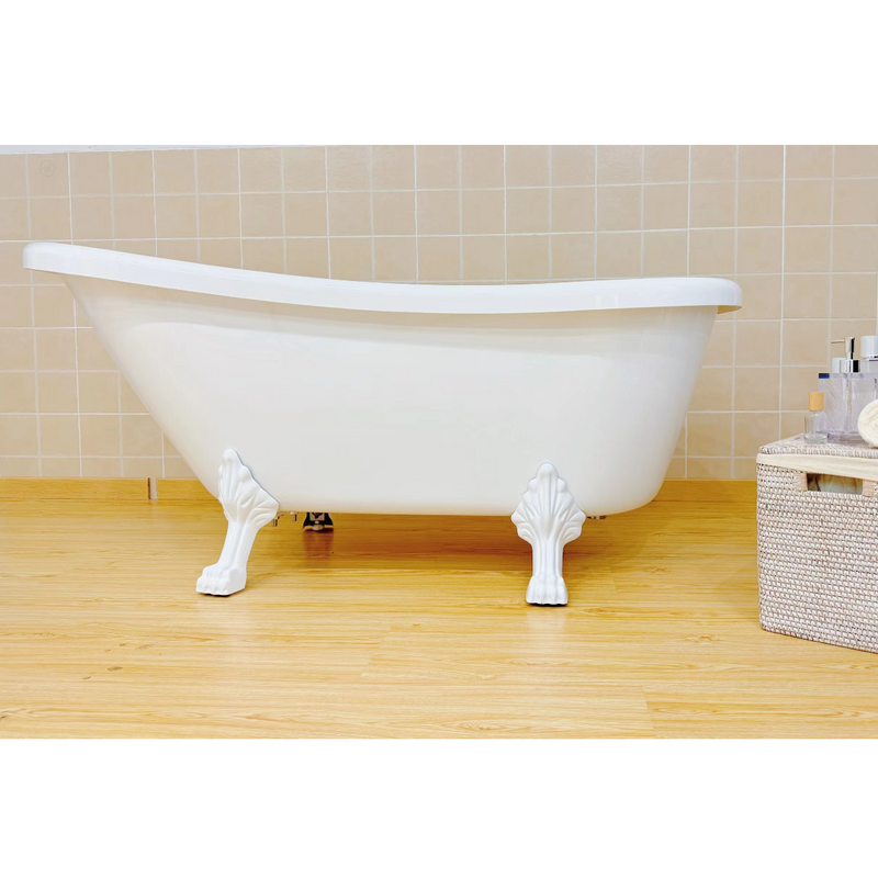 Vasca da bagno freestanding con piedini VIRGINIA Bianca - Piedini di leone bianchi - Mondo del Bagno