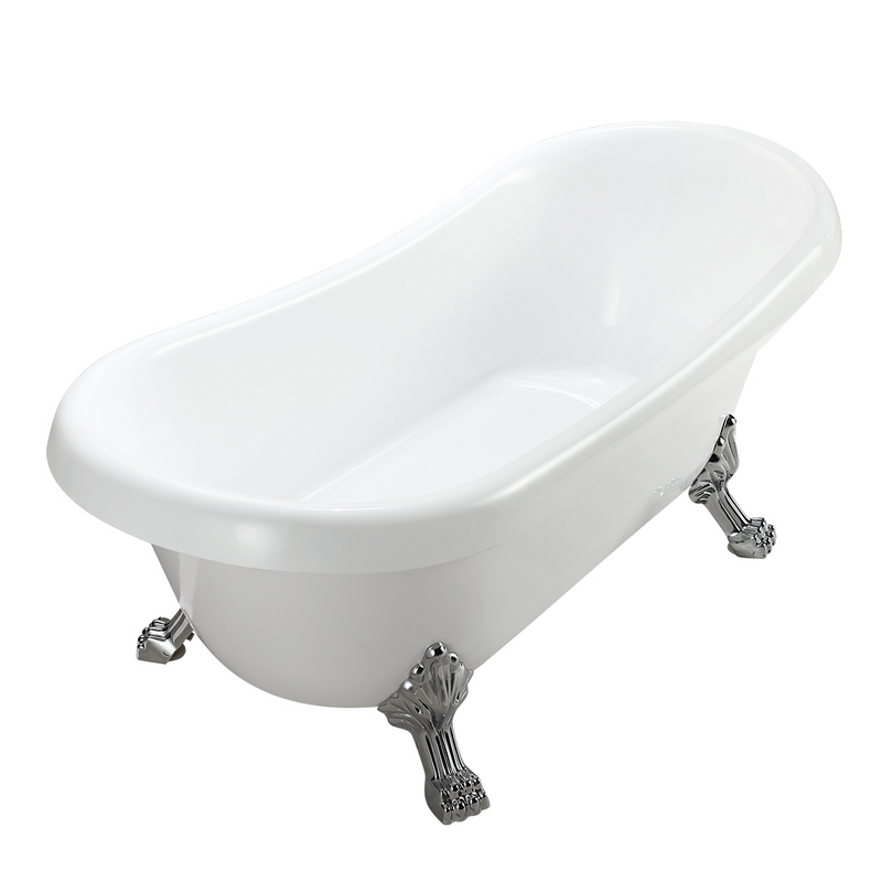 Vasca da bagno freestanding con piedini VIRGINIA Bianca - Piedini di leone bianchi - Mondo del Bagno