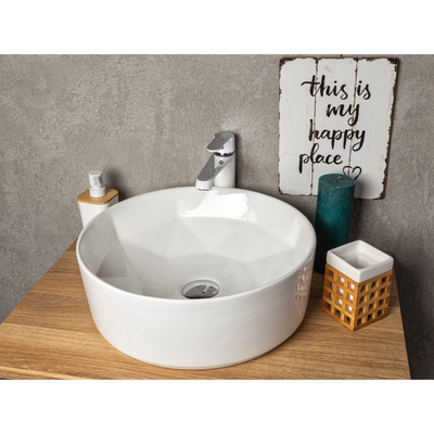 Vasque à poser ronde en céramique ELYNA