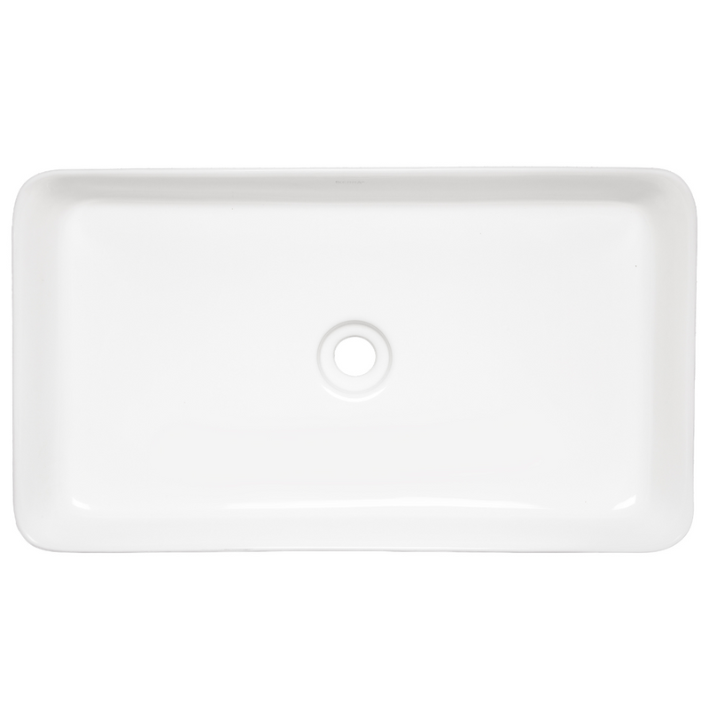 Vue de dessus Vasque à poser rectangulaire en céramique LISA