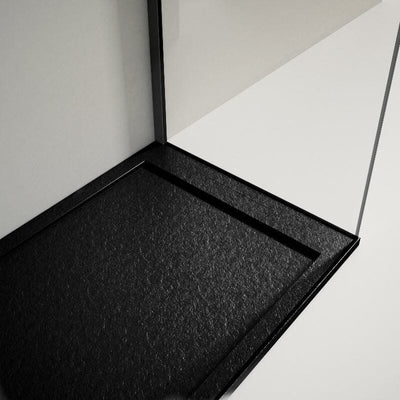 Piatto doccia ultrasottile LUX in resina finitura ardesia nero
