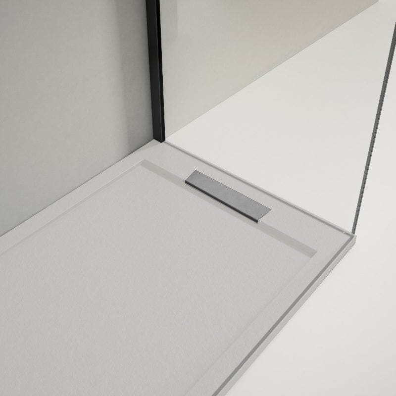Piatto doccia ultrasottile LUX in resina finitura ardesia grigio