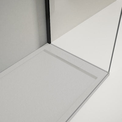 Piatto doccia ultrasottile LUX in resina finitura ardesia grigio