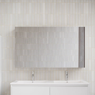 Armadietto da bagno a specchio FORTINA 120 cm - bianco