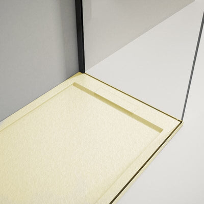 Piatto doccia ultrasottile LUX in resina finitura ardesia beige