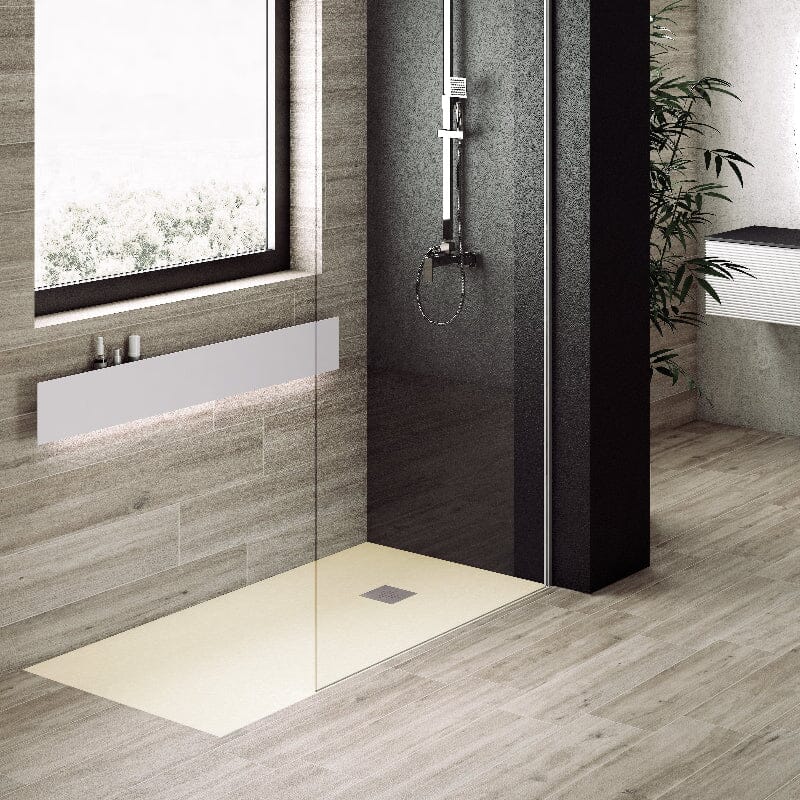 Piatto doccia ultrasottile PURE resina finitura ardesia beige- Mondo del Bagno