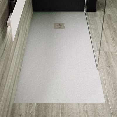 Piatto doccia ultrasottile PURE resina finitura ardesia grigio- Mondo del Bagno