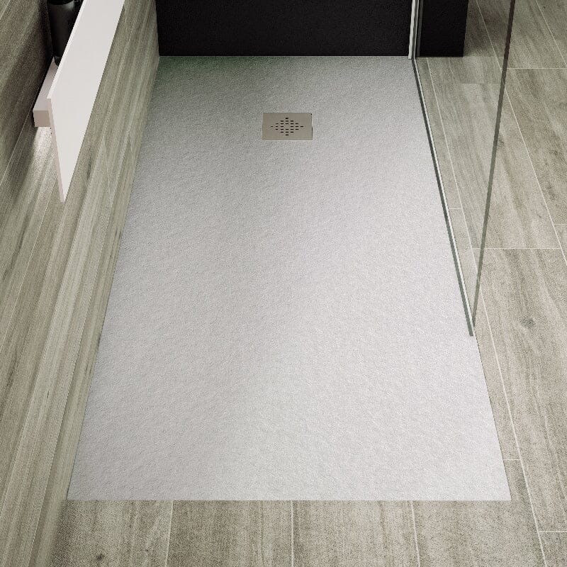 Piatto doccia ultrasottile PURE resina finitura ardesia grigio- Mondo del Bagno