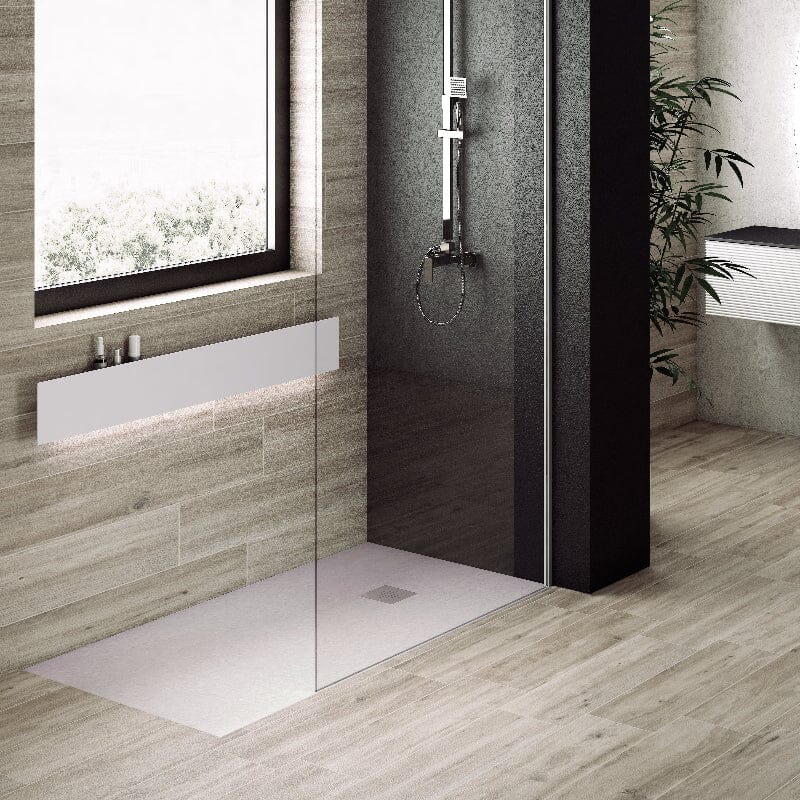 Piatto doccia ultrasottile PURE resina finitura ardesia grigio- Mondo del Bagno