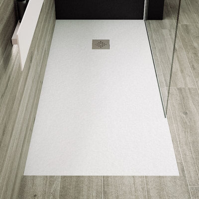 Piatto doccia ultrasottile PURE resina finitura ardesia bianco- Mondo del Bagno