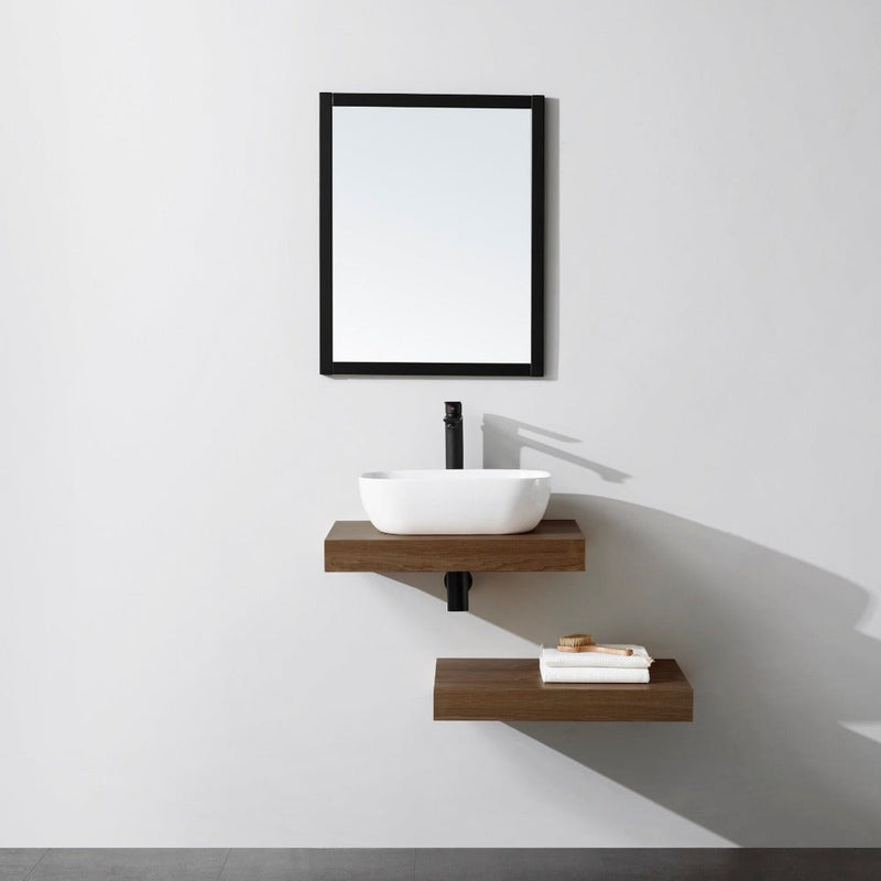 Top per lavabo da appoggio TOP finitura legno melaminato noce - Mondo del Bagno | 60 x 46 cm