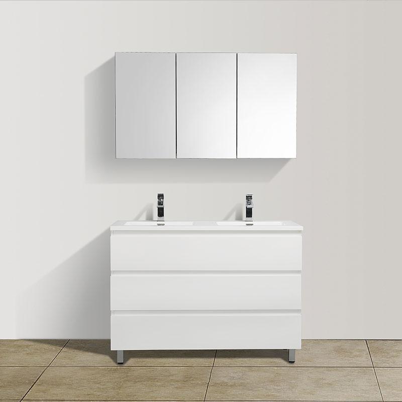 Mobile bagno doppio lavabo VERONA larghezza 120 cm, laccato bianco