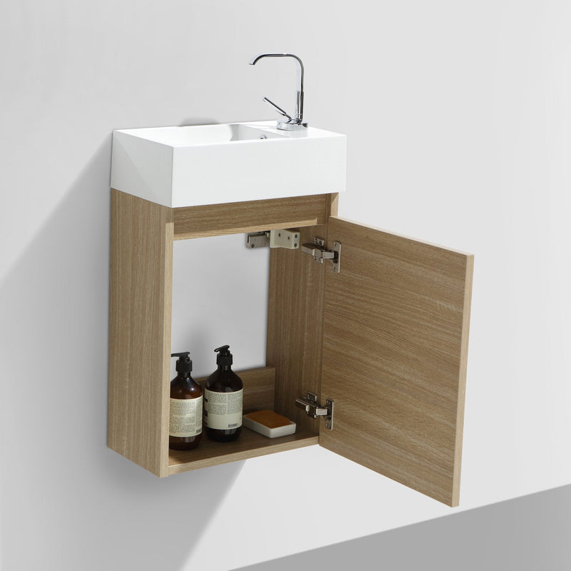 Mobile lave-main bagno design SIENA larghezza 40 cm, chêne clair - Il Mondo del Bagno