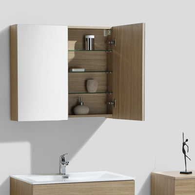 Armadio de toilette bloco specchio SIENA larghezza 80 cm, chêne clair - Il Mondo del Bagno