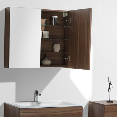 Armadio de toilette bloco specchio SIENA larghezza 80 cm, noce - Il Mondo del Bagno