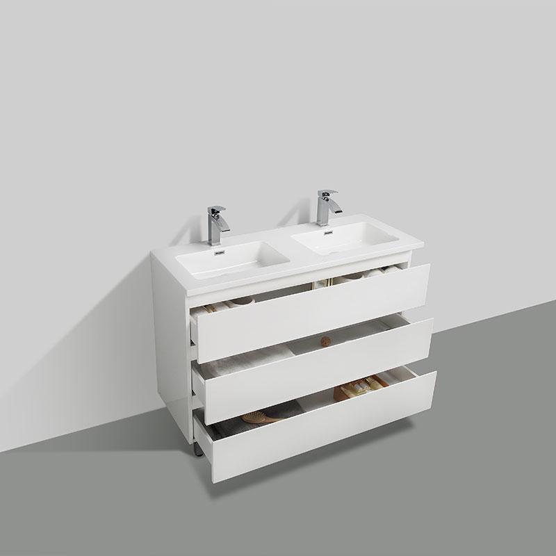 Mobile bagno doppio lavabo VERONA larghezza 120 cm, laccato bianco