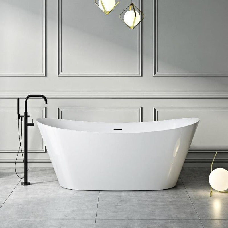 Vasca centro stanza ovale PALMA bianca lucida o opaca - Vasca freestanding - Mondo del bagno