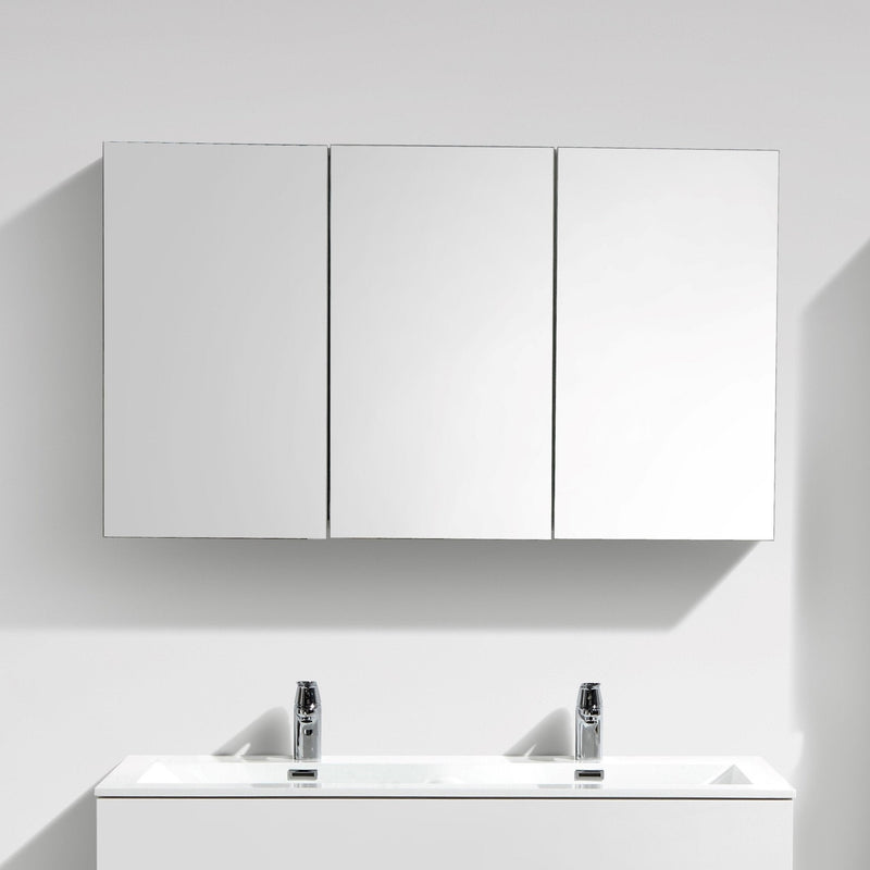 Armadio de toilette bloco specchio SIENA larghezza 120 cm, bianco Lacato é - Il Mondo del Bagno