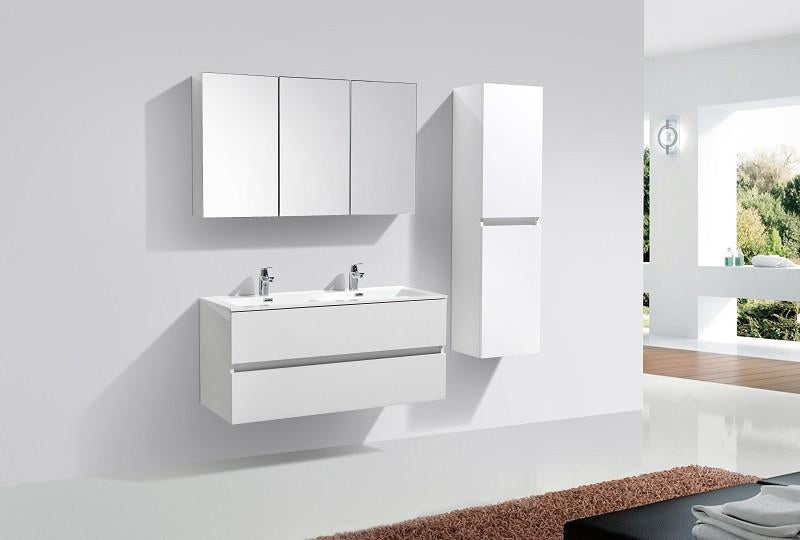 Armadio de toilette bloco specchio SIENA larghezza 120 cm, bianco Lacato é - Il Mondo del Bagno