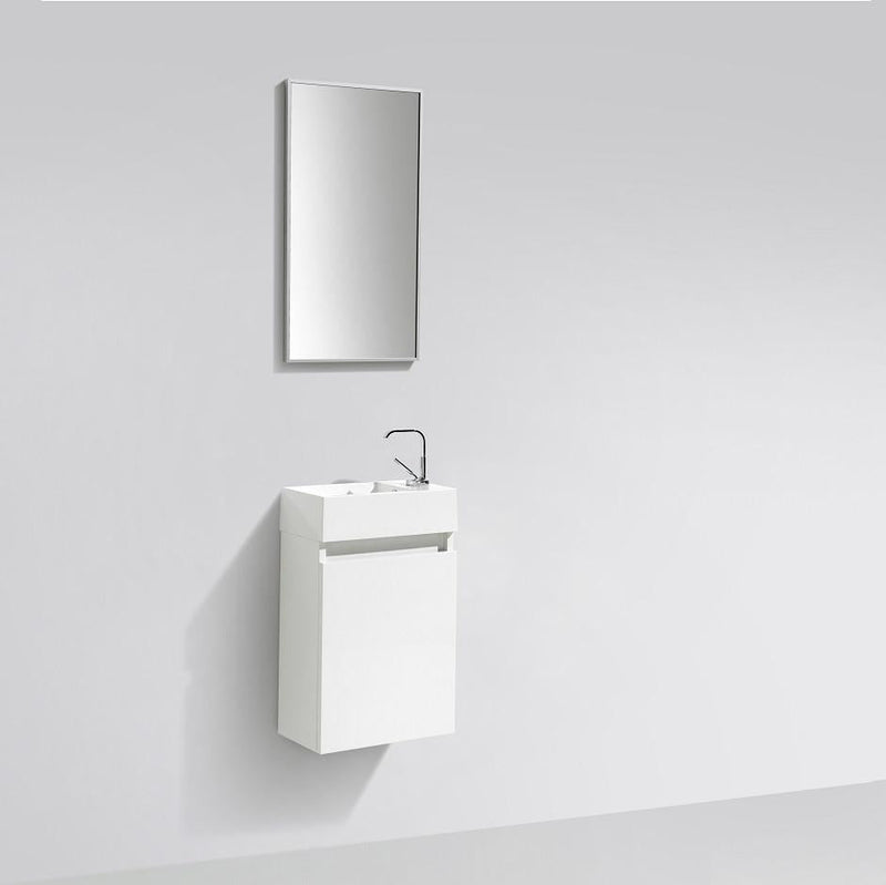 Mobile lave-main bagno design SIENA larghezza 40 cm, bianco Lacato é - Il Mondo del Bagno