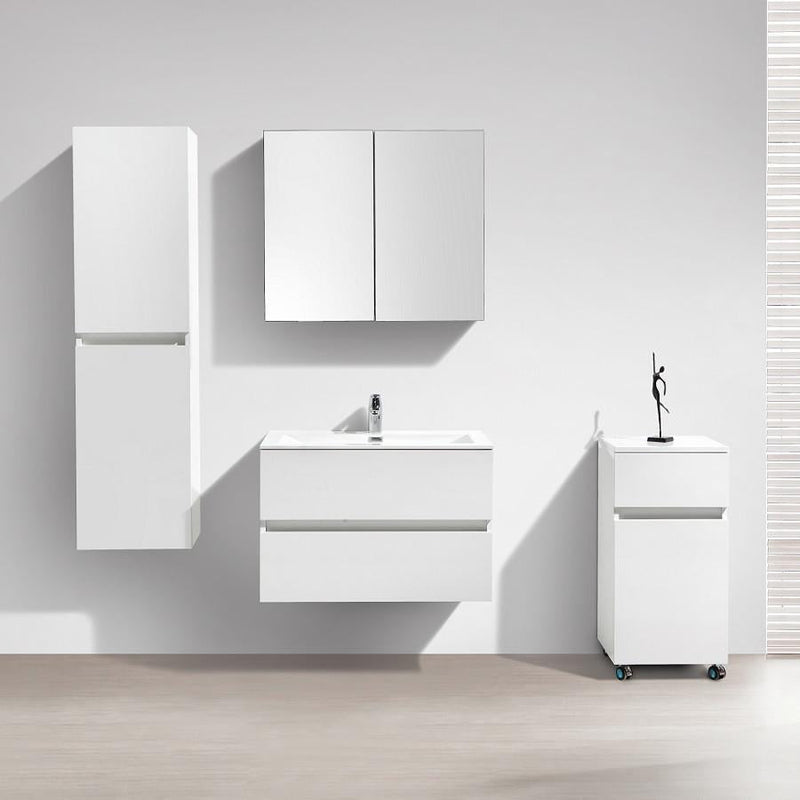 Mobile bagno design simple vasque SIENA larghezza 80 cm, bianco Lacato é - Il Mondo del Bagno