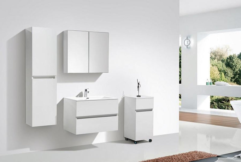 Armadio de toilette bloco specchio SIENA larghezza 80 cm, bianco Lacato é - Il Mondo del Bagno