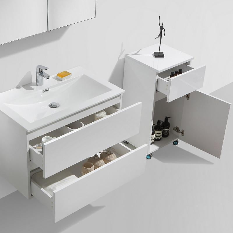 Mobile bagno design simple vasque SIENA larghezza 80 cm, bianco Lacato é - Il Mondo del Bagno