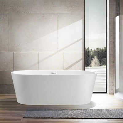 Vasca centro stanza ovale BERWIN bianca - vasca freestanding -Mondo del bagno