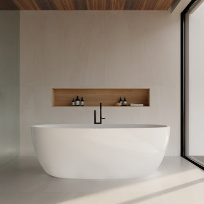 Vasca centro stanza ovale DENVER bianca - Vasca freestanding - Mondo del bagno