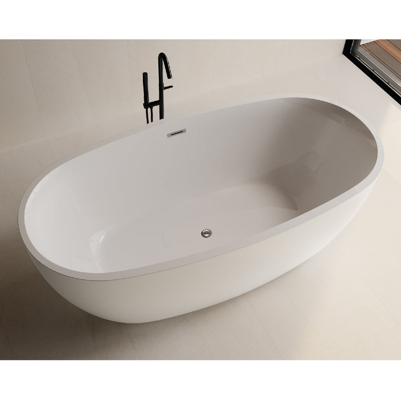 Vasca centro stanza ovale DENVER bianca - Vasca freestanding -Mondo del bagno