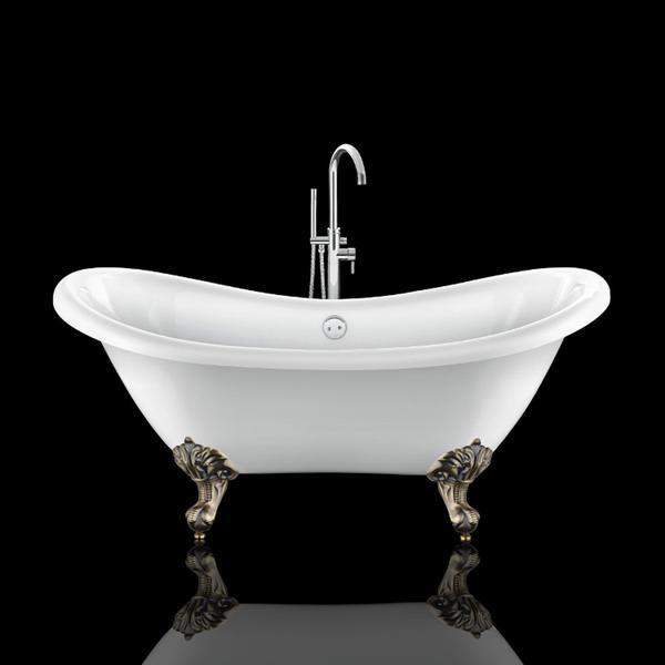 Vasca da bagno retro DARLINGTON Bianca - Il Mondo del Bagno | Piedini di aquila bronzo