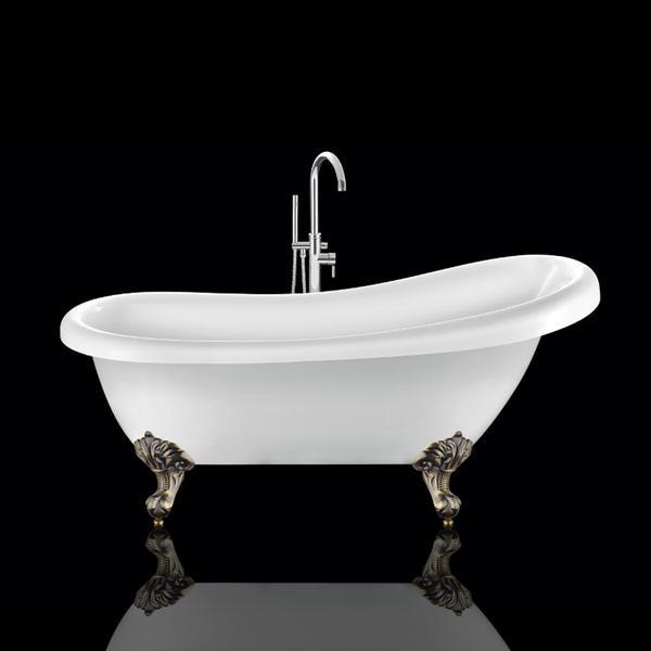 Vasca da bagno retro RICHMOND Bianca - Il Mondo del Bagno | Piedini di aquila bronzo