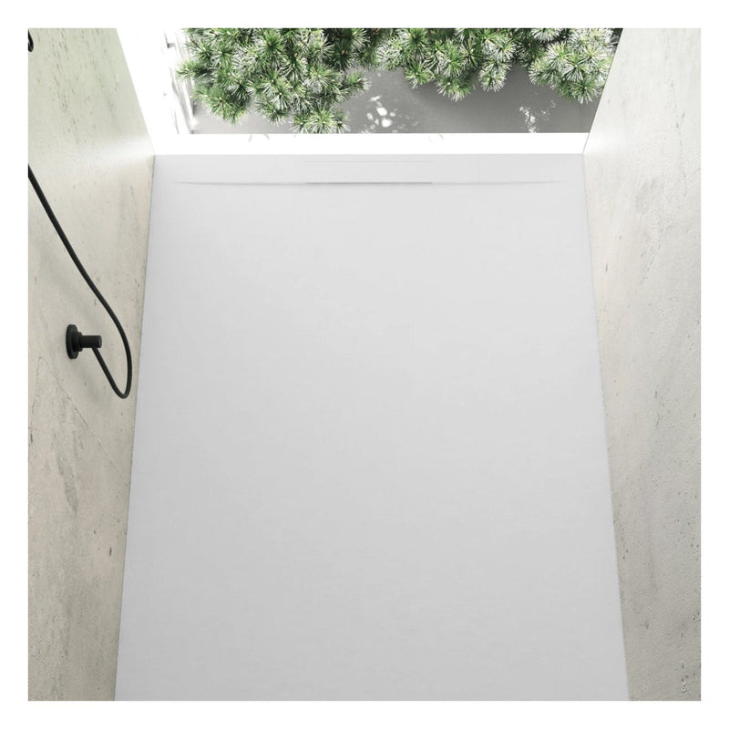Piatto doccia ultrasottile COVER in resina finitura ardesia bianco